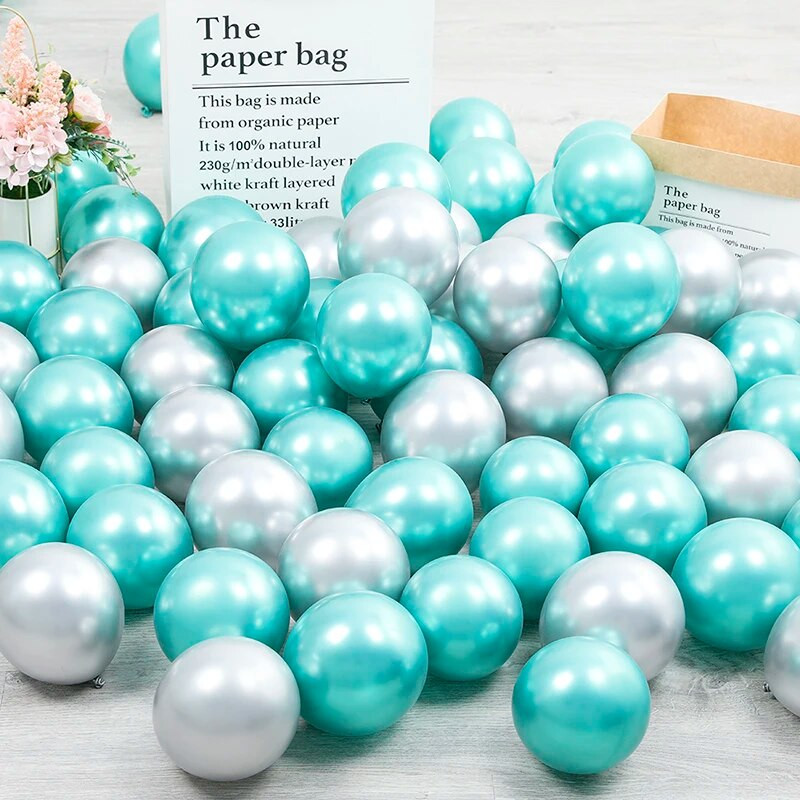 20gab 5/12 collu glancēti hromēti sarkani karsti rozā sudraba metāla pērļu lateksa baloni dzimšanas dienas ballītes kāzu balonu dekorācijas globusi