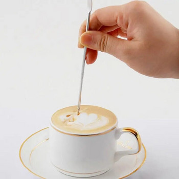 Кафе от неръждаема стомана Игли за изкуство Cappuccino Barista Latte Espresso Coffee Decorating Creative Milk Stick Kitchen Cafe Tool