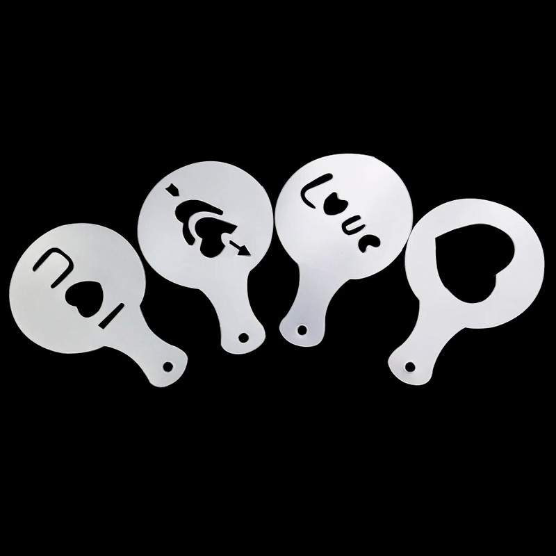 Šablone za kavu od 16 KOM Fancy model za ispis kave Šablone za kolače s mlijekom Kalup za kapučino Kalup za crtanje kolača Kućni kuhinjski pribor