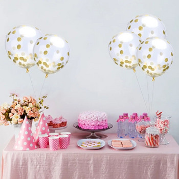 10 τμχ/ παρτίδα ροζ χρυσό μωβ Glitter Clear Confetti Latex Balloons Γάμος Γενέθλια Διακόσμηση Baby shower Helium globos