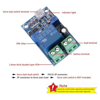 ABGZ-12V μονάδα φόρτισης ελεγκτή μπαταρίας Protection Board Module Automatic Switch Recovery Protection Module