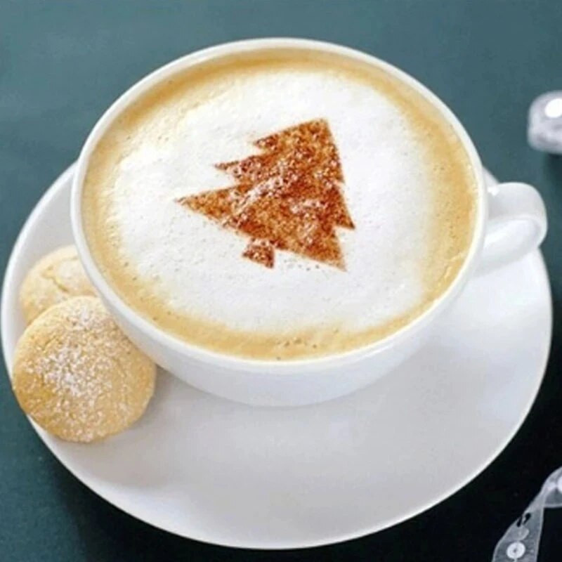 16 vnt/rinkinys išgalvotos kavos spausdinimo gėlių formos Latte kavos kapučino formos kavos pyrago dekoravimo torto plastikinės formos šablonas