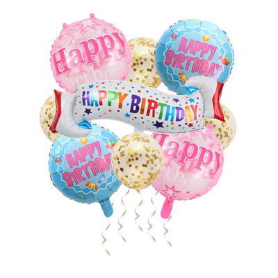 Νέα 9 σετ με πανό γενεθλίων μεμβράνη αλουμινίου Μπαλόνια παγιέτες Μπαλόνια Παιδικά Ενήλικες Διακόσμηση πάρτι γενεθλίων