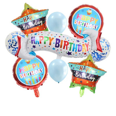 Νέα 9 σετ με πανό γενεθλίων μεμβράνη αλουμινίου Μπαλόνια παγιέτες Μπαλόνια Παιδικά Ενήλικες Διακόσμηση πάρτι γενεθλίων