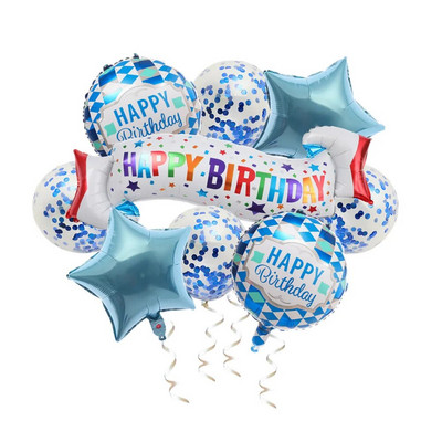 Νέα 9 σετ με πανό γενεθλίων μεμβράνη αλουμινίου Μπαλόνια παγιέτες Μπαλόνια Παιδικά Ενήλικες Διακόσμηση πάρτι γενεθλίων