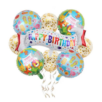 Нови 9 комплекта банери за рожден ден Алуминиево фолио Топка Балони с пайети Детски балони за декорация на рожден ден за възрастни