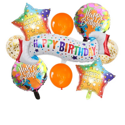 Jauni 9 dzimšanas dienas reklāmkarogu komplekti, alumīnija plēves bumbiņu vizuļu baloni bērnu pieaugušajiem dzimšanas dienas ballīšu dekorēšanai