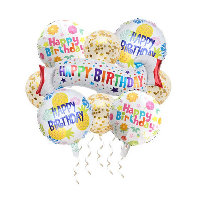 Jauni 9 dzimšanas dienas reklāmkarogu komplekti, alumīnija plēves bumbiņu vizuļu baloni bērnu pieaugušajiem dzimšanas dienas ballīšu dekorēšanai