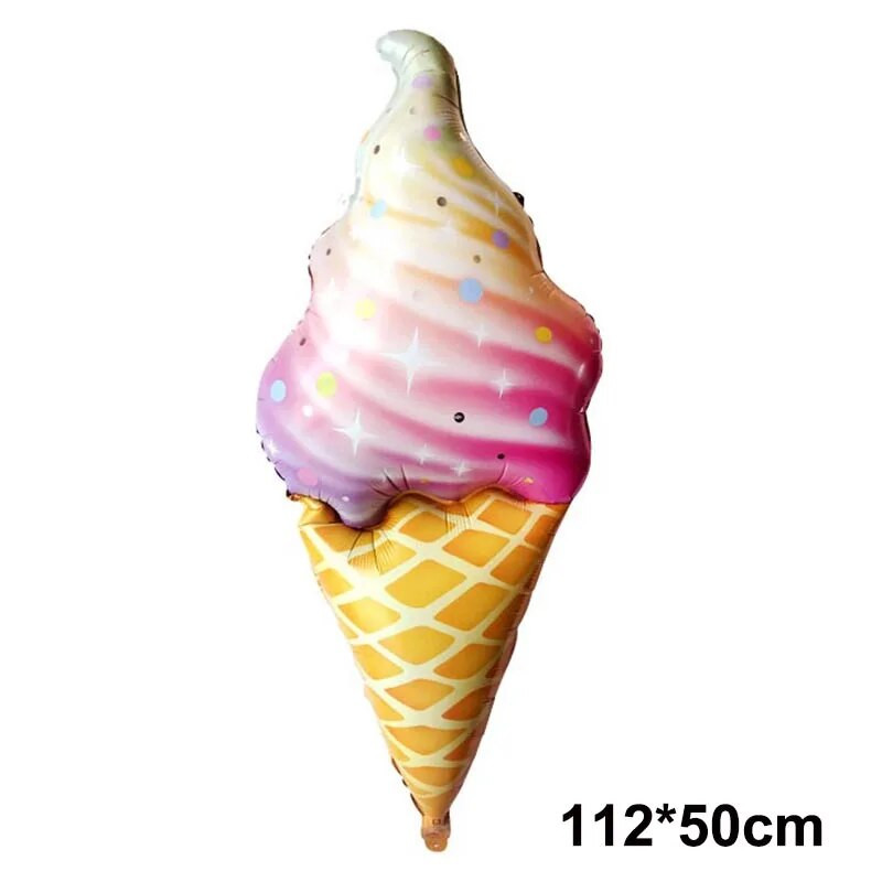 Ledų sunkvežimio balionai, spurgų saldainių temos Kūdikių dušas Vasaros paplūdimio saldus Havajų gimtadienio vakarėlis Mylar balionų dekoro reikmenys