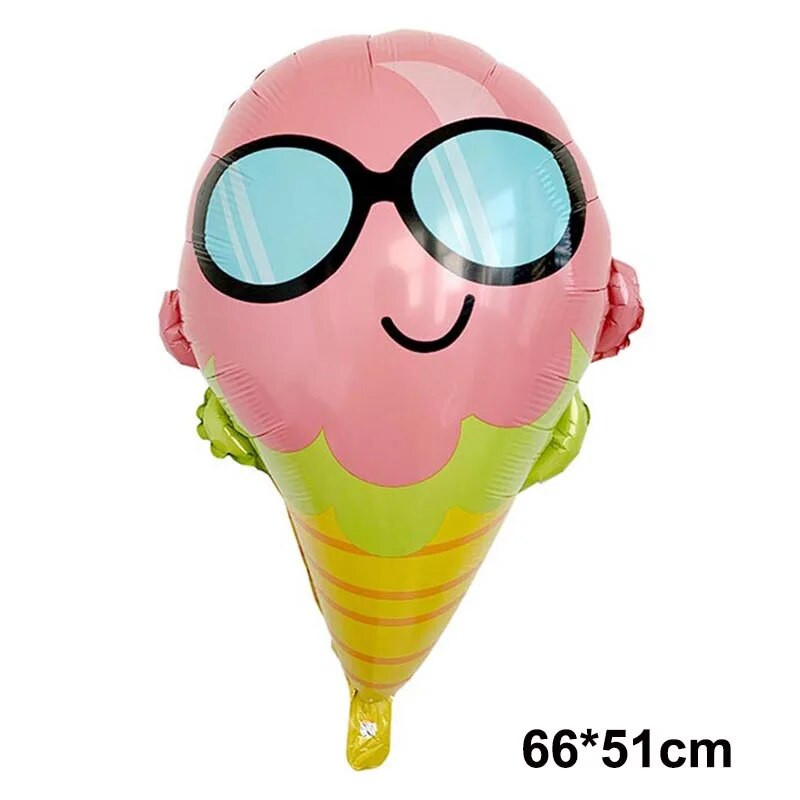 Ledų sunkvežimio balionai, spurgų saldainių temos Kūdikių dušas Vasaros paplūdimio saldus Havajų gimtadienio vakarėlis Mylar balionų dekoro reikmenys