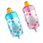 1 vnt. lytį atskleidžiantys balionai vakarėliui, dideli mėlynai rožinė folija kūdikių lytį atskleidžiantys teminiai folijos balionai, skirti vakarėliui papuošti