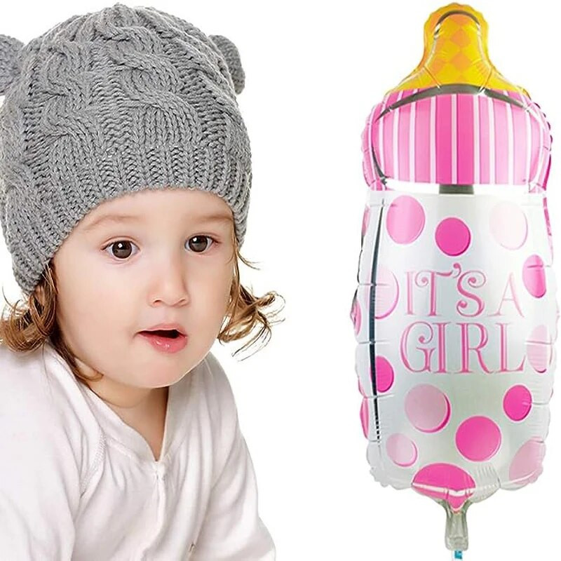 1 vnt. lytį atskleidžiantys balionai vakarėliui, dideli mėlynai rožinė folija kūdikių lytį atskleidžiantys teminiai folijos balionai, skirti vakarėliui papuošti