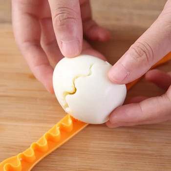 2PCS Резачка за изискани варени яйца Симпатична форма на яйчена черупка Изработка на варени яйца Bento Cut Flower Shaper Инструменти за яйца Кухненски джаджи