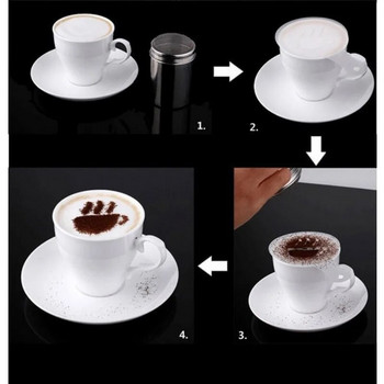 1 Σετ Στένσιλ καφέ Cafe barista Εργαλεία latte Art Maker Διακόσμηση καπουτσίνο Μοτίβο φόρμα Αξεσουάρ παρασκευής καφέ