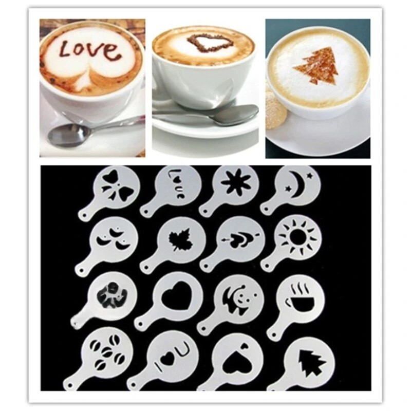 1 set Șablon de cafea Cafe barista Instrumente latte Art Maker Cappuccino decor model matriță accesorii pentru prepararea cafelei