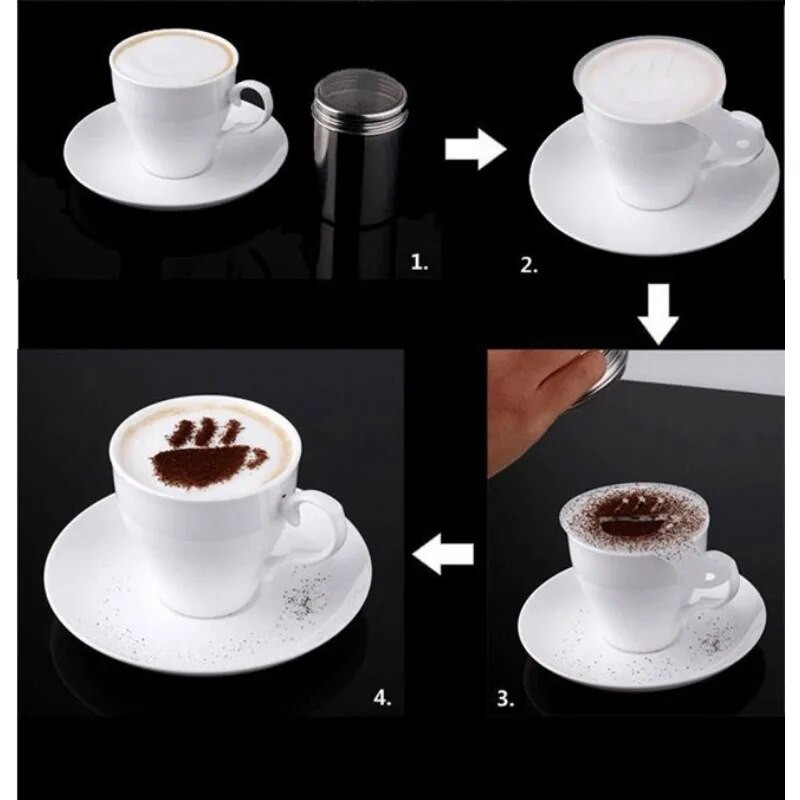 1 set Șablon de cafea Cafe barista Instrumente latte Art Maker Cappuccino decor model matriță accesorii pentru prepararea cafelei