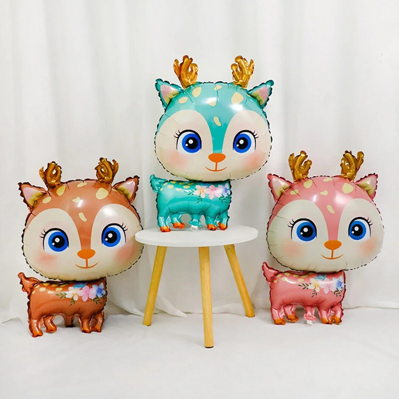 Jauki džungļu briežu folijas baloni Lapsu meža dzīvnieki Tēma Bērnu duša Bērnu dzimšanas dienas ballītes dekorēšanas piederumi