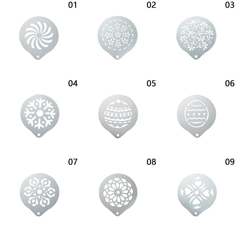 Ispis kave od nehrđajućeg čelika Cvjetni model Dodaci za kafiće Pjena za kavu Predložak za prskanje Girlanda Podloga za kalupe Barista Art šablone