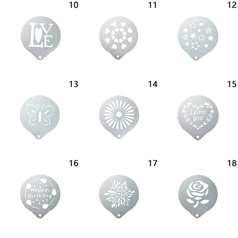 Ispis kave od nehrđajućeg čelika Cvjetni model Dodaci za kafiće Pjena za kavu Predložak za prskanje Girlanda Podloga za kalupe Barista Art šablone