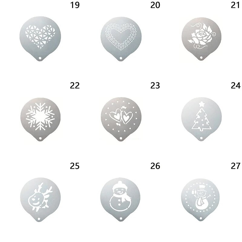 Ispis kave od nehrđajućeg čelika Cvjetni model Dodaci za kafiće Pjena za kavu Predložak za prskanje Girlanda Podloga za kalupe Barista Art šablone