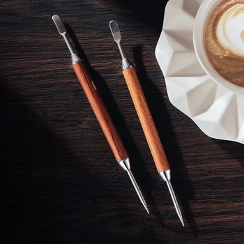 Coffee Art Needles Barista Cappuccino Espresso Coffee Διακόσμηση υψηλής ποιότητας ξύλινης λαβής Tamper Creative Coffee Art Tools στυλό
