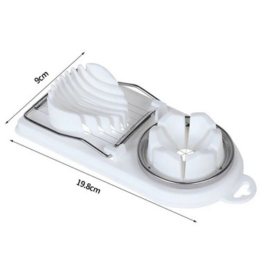 2 viename virtuvės įtaisai Kiaušinių pjaustyklės Įrankis Pagrindinis Daugiafunkcinis nerūdijančio plieno pjaustyklė Įmantrus kiaušinių pjaustymo įrankis