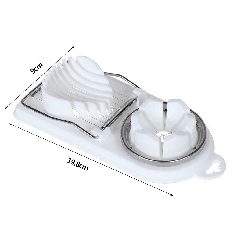 2 viename virtuvės įtaisai Kiaušinių pjaustyklės Įrankis Pagrindinis Daugiafunkcinis nerūdijančio plieno pjaustyklė Įmantrus kiaušinių pjaustymo įrankis