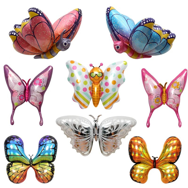 1 gabals multfilmas tauriņu tēmas folija balons dzimšanas dienas ballīte kāzu dekorācija baloni Bērnu dušas dekorēšana bērnu rotaļlietas