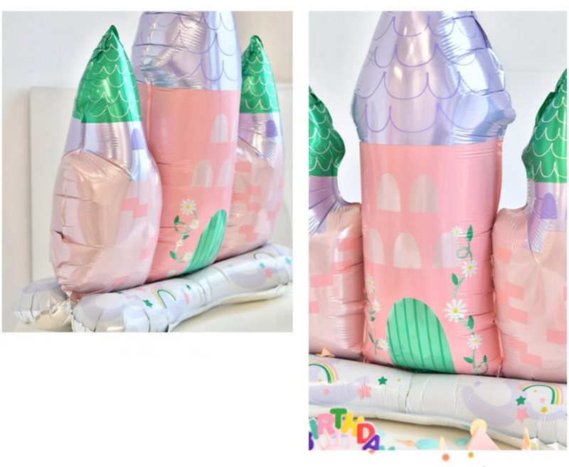 Princesės svajonių pilies aliuminio folijos balionas vaikų gimtadienio puošmena