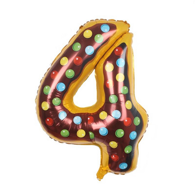 Πολύχρωμα μπαλόνια αλουμινόχαρτου 32 ιντσών Αριθμός 0-9 Baby Shower Γενέθλια Προμήθειες γάμου ντόνατ παγωτό μπαλόνι ηλίου