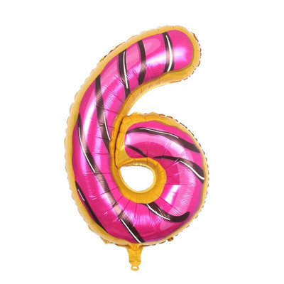 Πολύχρωμα μπαλόνια αλουμινόχαρτου 32 ιντσών Αριθμός 0-9 Baby Shower Γενέθλια Προμήθειες γάμου ντόνατ παγωτό μπαλόνι ηλίου