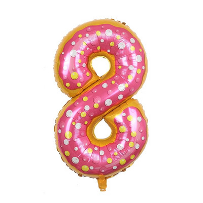 Πολύχρωμα μπαλόνια αλουμινόχαρτου 32 ιντσών Αριθμός 0-9 Baby Shower Γενέθλια Προμήθειες γάμου ντόνατ παγωτό μπαλόνι ηλίου