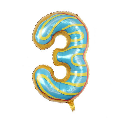 Πολύχρωμα μπαλόνια αλουμινόχαρτου 32 ιντσών Αριθμός 0-9 Baby Shower Γενέθλια Προμήθειες γάμου ντόνατ παγωτό μπαλόνι ηλίου