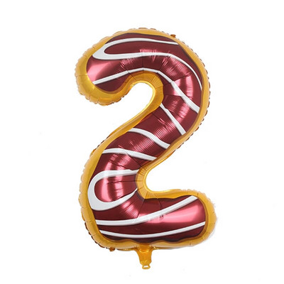 Πολύχρωμα μπαλόνια αλουμινόχαρτου 32 ιντσών Αριθμός 0-9 Baby Shower Γενέθλια Προμήθειες γάμου ντόνατ παγωτό μπαλόνι ηλίου