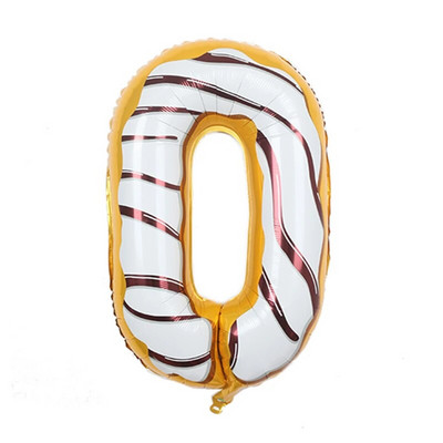 Πολύχρωμα μπαλόνια αλουμινόχαρτου 32 ιντσών Αριθμός 0-9 Baby Shower Γενέθλια Προμήθειες γάμου ντόνατ παγωτό μπαλόνι ηλίου