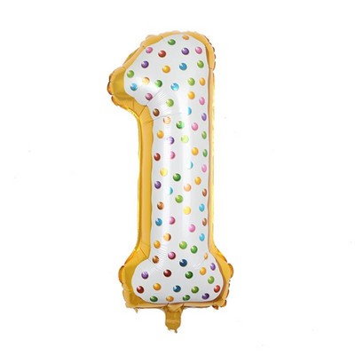 Πολύχρωμα μπαλόνια αλουμινόχαρτου 32 ιντσών Αριθμός 0-9 Baby Shower Γενέθλια Προμήθειες γάμου ντόνατ παγωτό μπαλόνι ηλίου