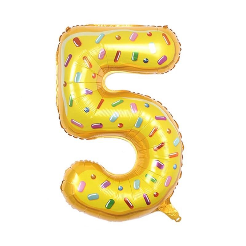 Πολύχρωμα μπαλόνια αλουμινόχαρτου 32 ιντσών Αριθμός 0-9 Baby Shower Γενέθλια Προμήθειες γάμου ντόνατ παγωτό μπαλόνι ηλίου