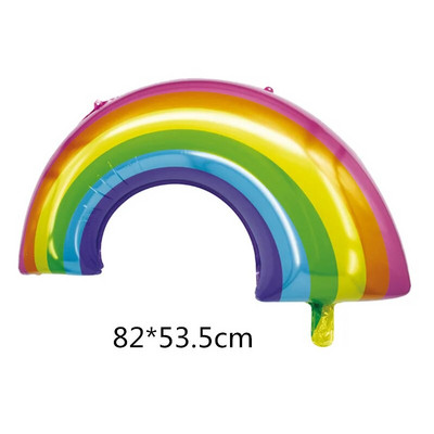 1 τεμ. Big Rainbow Smile White Cloud Foil Balloon Boy girl Birthday Party Birthday balloon Decorations Baby Shower Kids Toy Ball Gift Gift