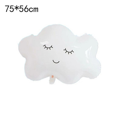 1 τεμ. Big Rainbow Smile White Cloud Foil Balloon Boy girl Birthday Party Birthday balloon Decorations Baby Shower Kids Toy Ball Gift Gift
