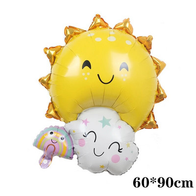 1 τεμ. Big Rainbow Smile White Cloud Foil Balloon Boy girl Birthday Party Birthday balloon Decorations Baby Shower Kids Toy Ball Gift Gift