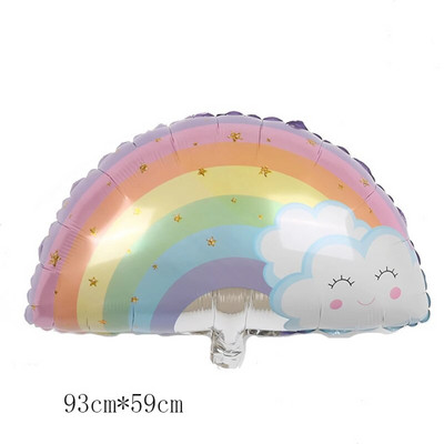 1 τεμ. Big Rainbow Smile White Cloud Foil Balloon Boy girl Birthday Party Birthday balloon Decorations Baby Shower Kids Toy Ball Gift Gift