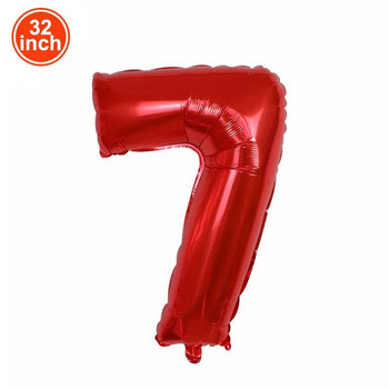 Red Large Numbers Balloon 32 Inch 1 2 3 4 5 6 7 8 9 Racer Birthday Ball Bachelorette Digit Μπαλόνια Bachelorette Figure Golob Ballon