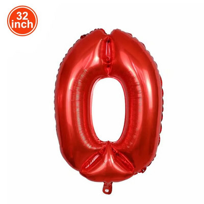 Sarkans lielu skaitļu balons 32 collas 1 2 3 4 5 6 7 8 9 Racer dzimšanas dienas bumba Ciparu vecpuišu baloni Figūra Goloba balons