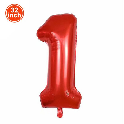 Sarkans lielu skaitļu balons 32 collas 1 2 3 4 5 6 7 8 9 Racer dzimšanas dienas bumba Ciparu vecpuišu baloni Figūra Goloba balons