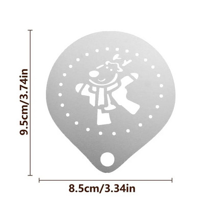 Kalėdinio pyrago dekoravimo trafaretas Putų Latte Art Trafaretai Trafaretai Formos milteliai Trafaretas „Pasidaryk pats“ kepimo meno forma Daugkartinio naudojimo Barista