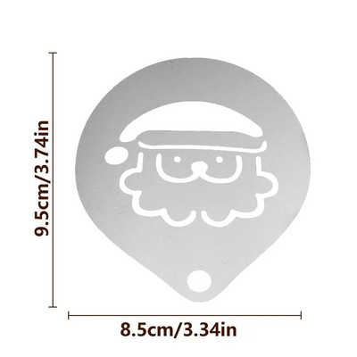Kalėdinio pyrago dekoravimo trafaretas Putų Latte Art Trafaretai Trafaretai Formos milteliai Trafaretas „Pasidaryk pats“ kepimo meno forma Daugkartinio naudojimo Barista