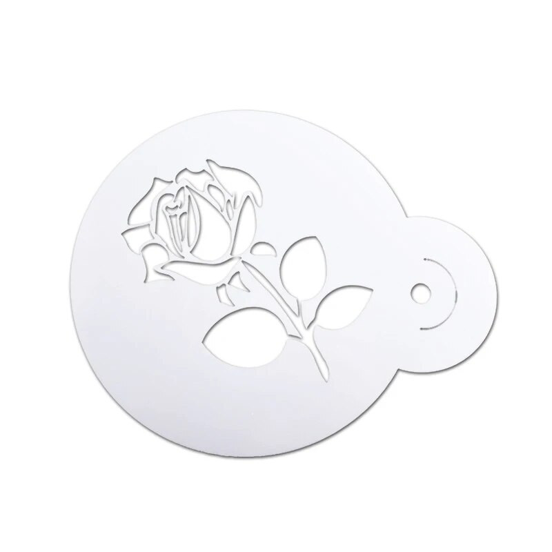 Kavos trafaretai Išgalvoti kavos spausdinimo modeliai, purškiami putplasčiai, pyragaičiai