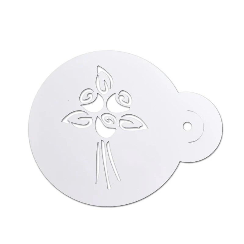 Kavos trafaretai Išgalvoti kavos spausdinimo modeliai, purškiami putplasčiai, pyragaičiai