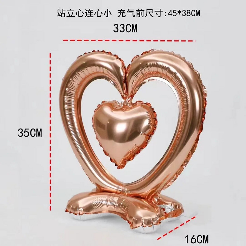Valentīndienas lielas sirds sirds sirds piedāvājums alumīnija plēves balons kāzu ballītes noformējums peldošs hēlija balons