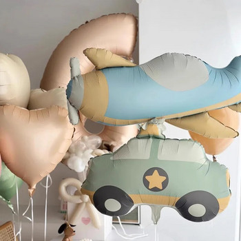Χαριτωμένο ματ μπαλόνι ουράνιο τόξο αστυνομικό αυτοκίνητο αεροπλάνο αρκουδάκι Γενέθλια Μπαλόνι πάρτι σκηνής Διακόσμηση ταινίας αλουμινίου μπαλόνι